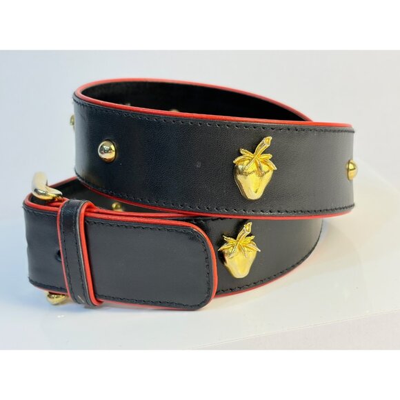 Rare Escada 90’s Black Belt Gold Strawberries Size M EU 40 main image 4